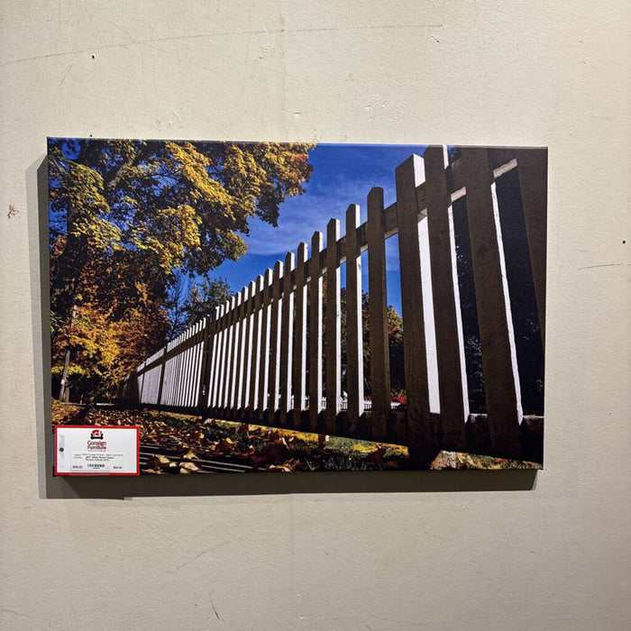White Picket Fence Picture Canvas (AT)