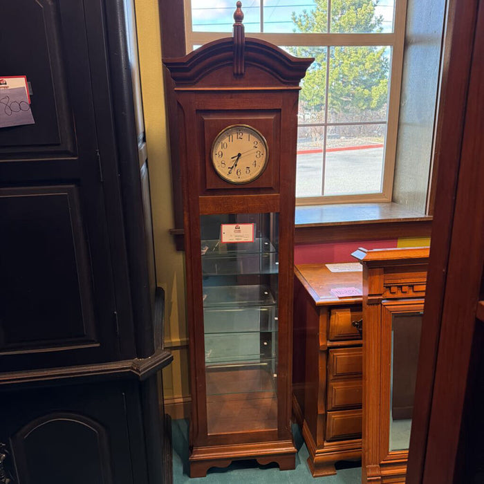 Brwn Grandfather Clock+Glass Shelves (LSH)