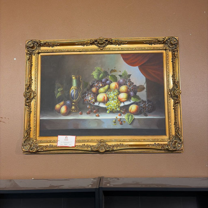 Ornate Gold Framed Panting Of Fruit (SHK)