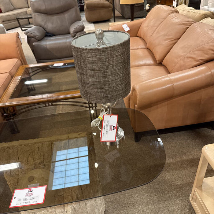 Silver Table Lamp + Shade (LH)