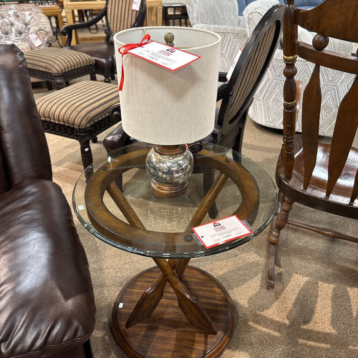 Small Round Glass Table Lamp (M)