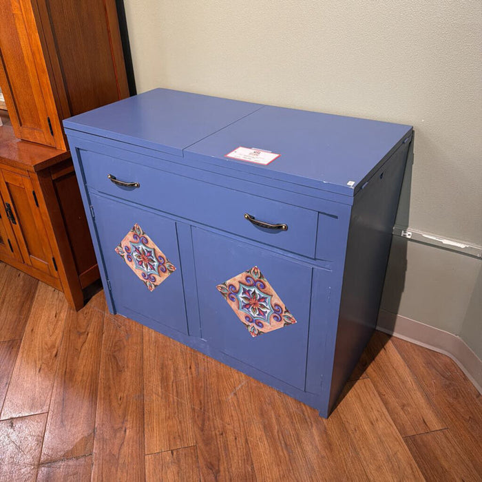 Blue Floral Buffet/Cabinet(BAH)