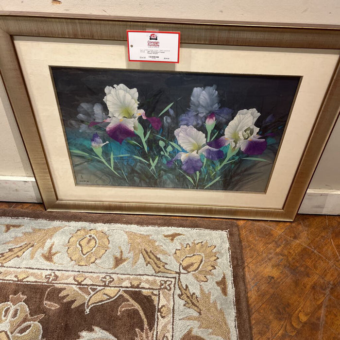 Green/Grey Framed Flower Art(LH)