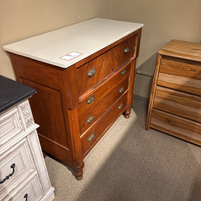 White-top 4-Drawer Tallboy Dresser(BTK)
