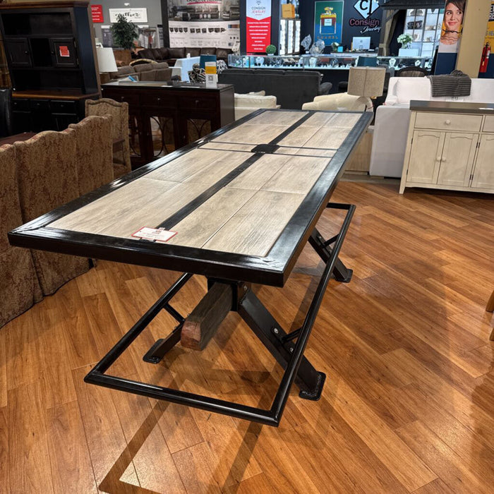 Black Steel Stone Top Table (IMMK)