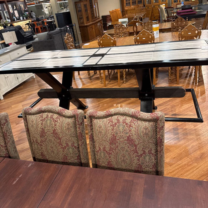 Black Steel Stone Top Table (IMMK)