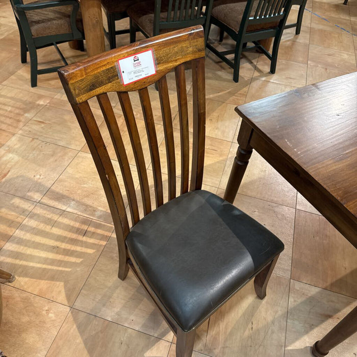 Brown Wood+Cushioned Chair