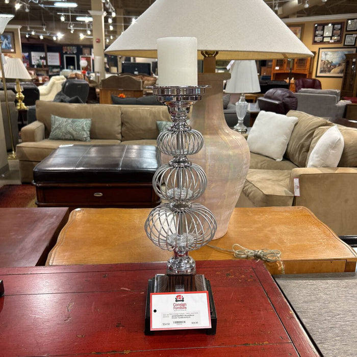 Wood/Metal Ornate Candlestick(LH)