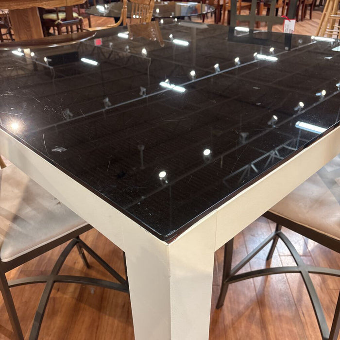 B/W Glass Top Bar Height Table (SHH)