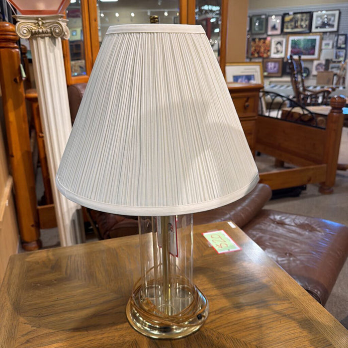 3 Cylinder Glass/Gold Pedestal Lamp (LS)