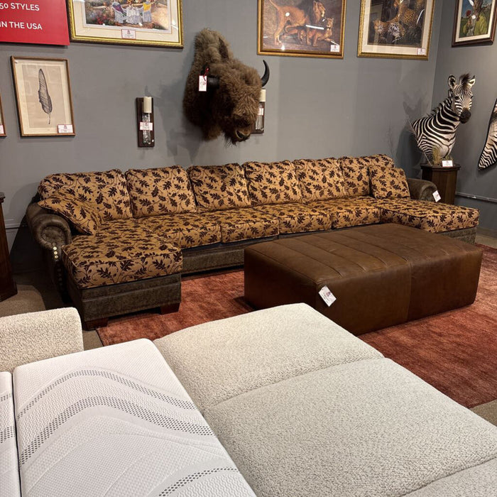 Leather/Fabric Sectional W/ NH (LSHH)