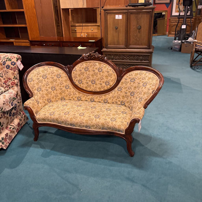 Wood Trim Floral Patterned Sette (ATH)