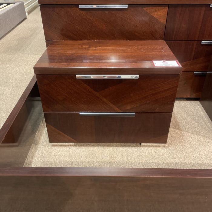 2-Drawer Darkwood Nightstand (MI)