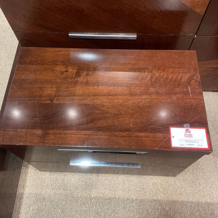 2-Drawer Darkwood Nightstand (MI)