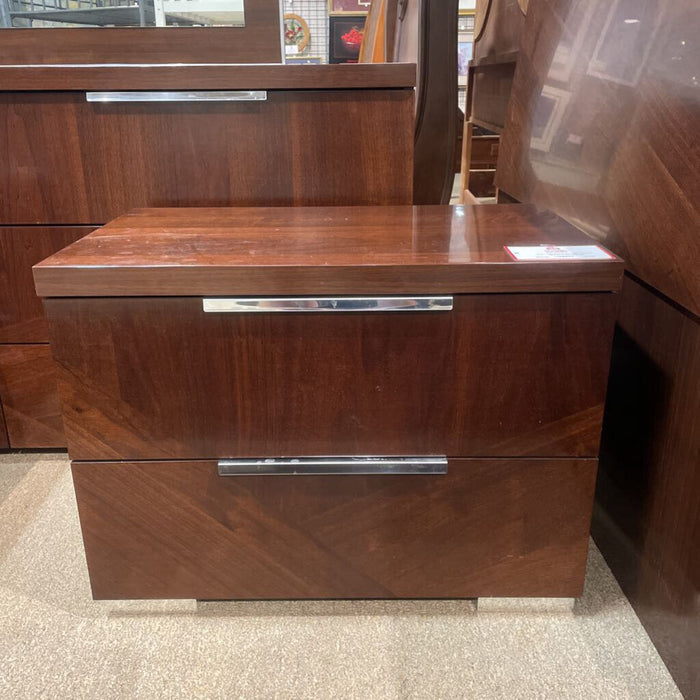2-Drawer Darkwood Nightstand (IA)