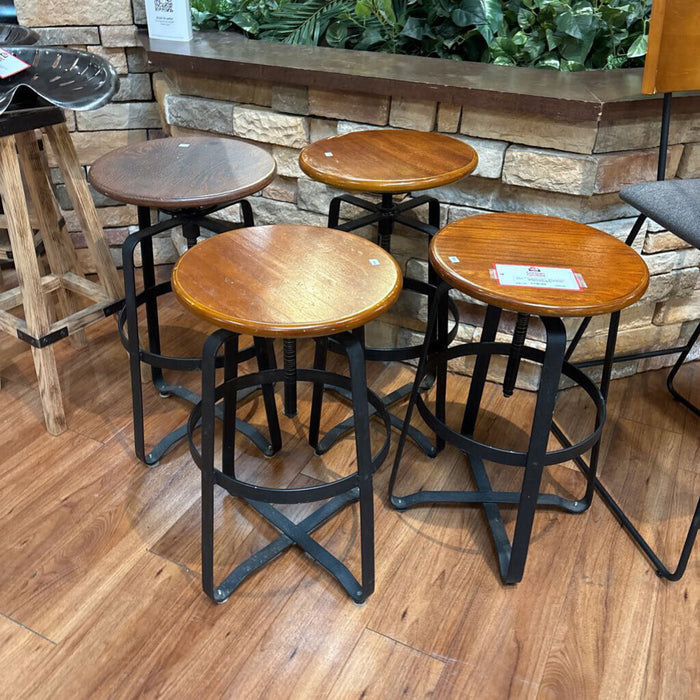 x4 Wood Stools W/ Metal Base (BHC)