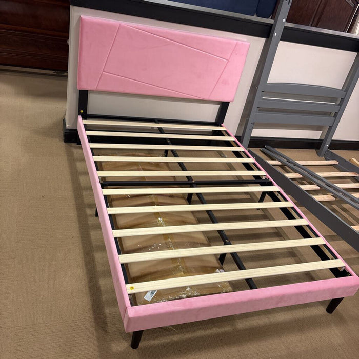 Full Pink Velvet Bed Frame (BLA)