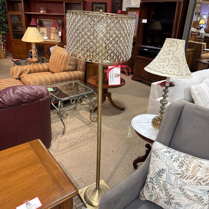 Gold Floor Lamp + Crystal Shade (BAH)