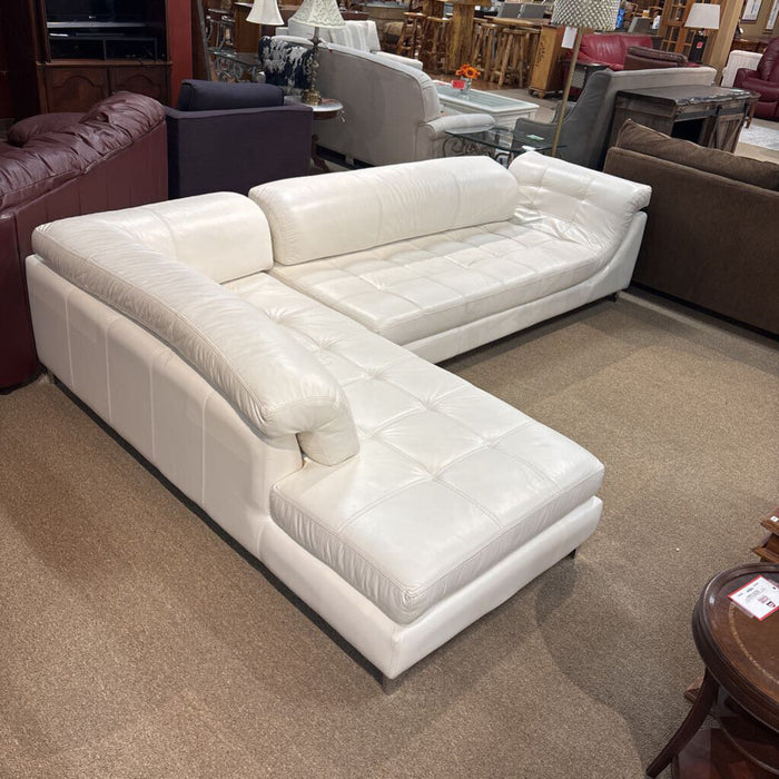 White Leather Modern Sectional (CKK)