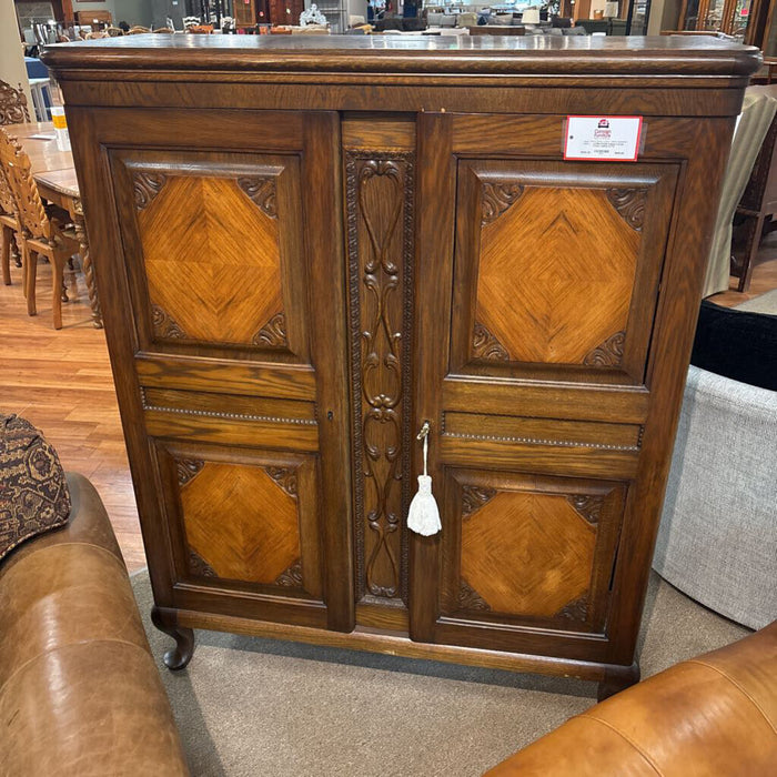 Antique Carved 2 Door Cabinet (CTH)