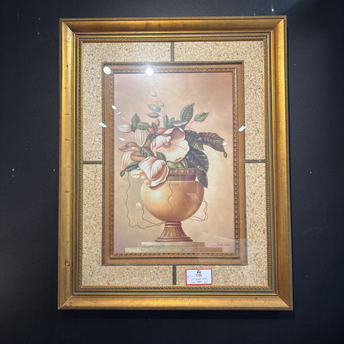 Large Gold Framed Floral Artwork (BII)