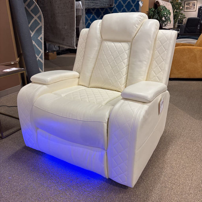 Powered Leather Cream Recliner(KHK)