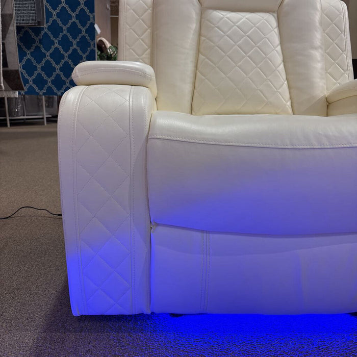 Powered Leather Cream Recliner(KHK)