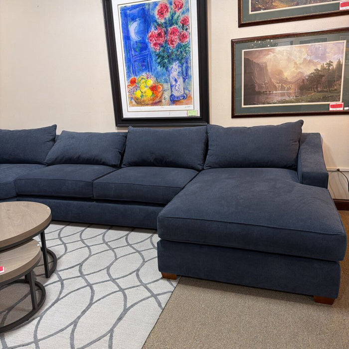 4PC Dark Blue Fabric Sectional(BTKH)