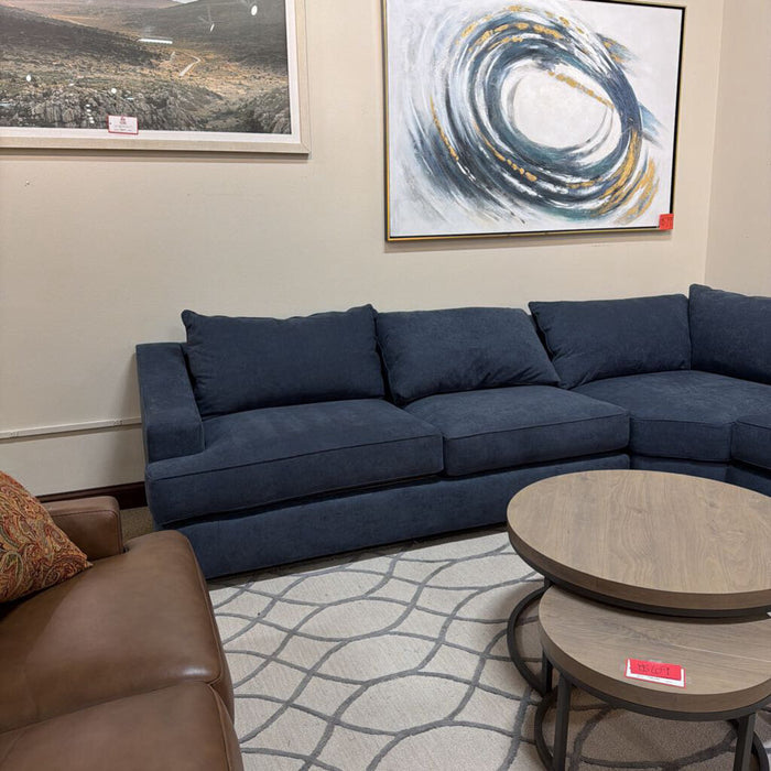 4PC Dark Blue Fabric Sectional(BTKH)