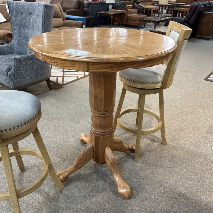 Round Oak Pub Height Table (SK)