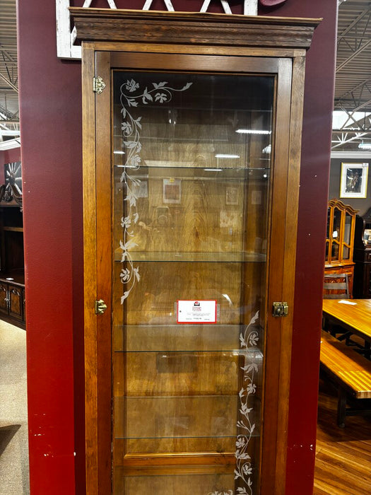Tall 2-Door Oak Curio Cabinet (ATH)