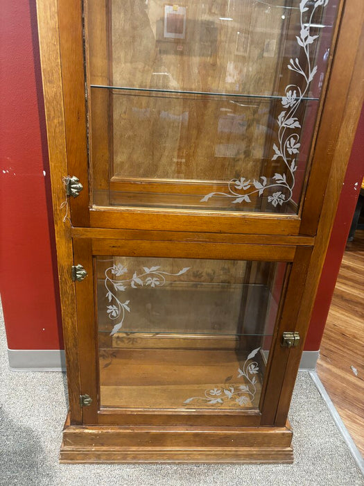 Tall 2-Door Oak Curio Cabinet (ATH)