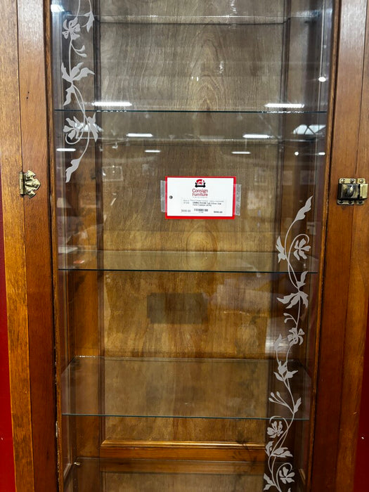 Tall 2-Door Oak Curio Cabinet (ATH)
