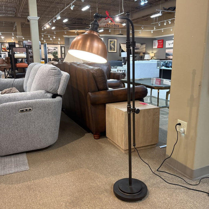 Blk Metal+Copper Shade Floor Lamp (BII)