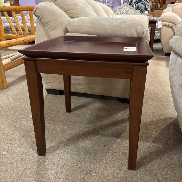 Brown Wooden End-Table (TI)