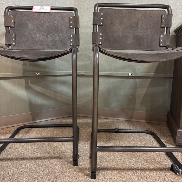 S/2 Leather Barstools(MAK)