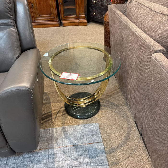 Gold GT End Table w/ Stone Base(BHA)