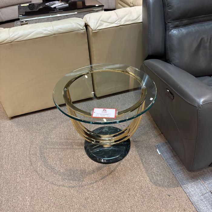 Gold GT End Table w/ Stone Base(BHA)