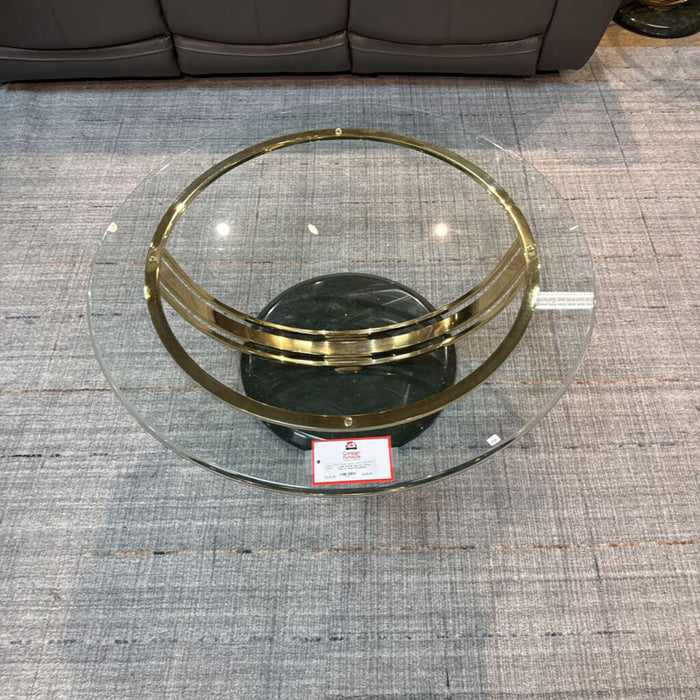 Gold GT Coffee Table w/ Stone Base(BAH)