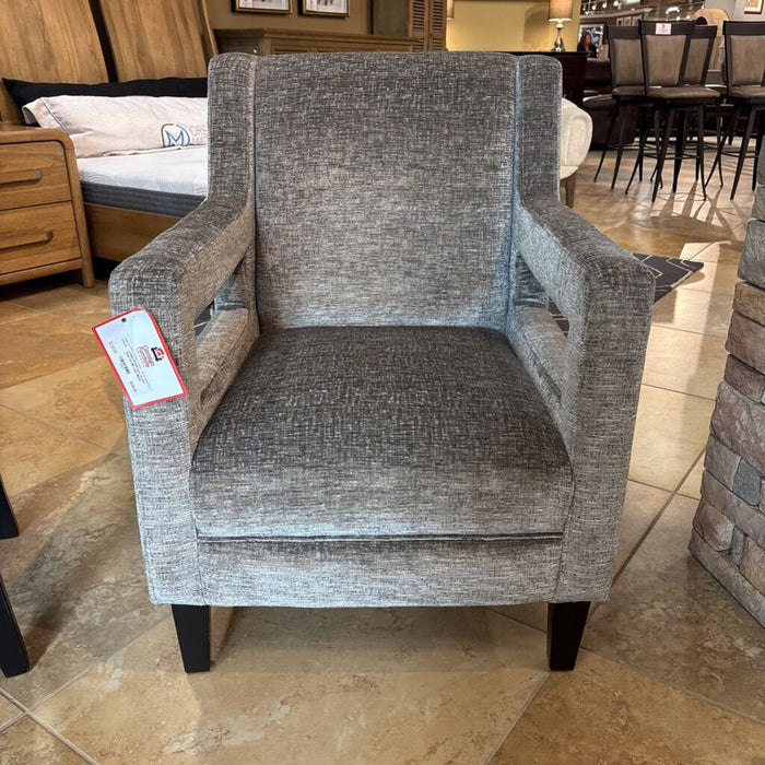 Grey Accent Chair W/ Blk Legs (BAH)