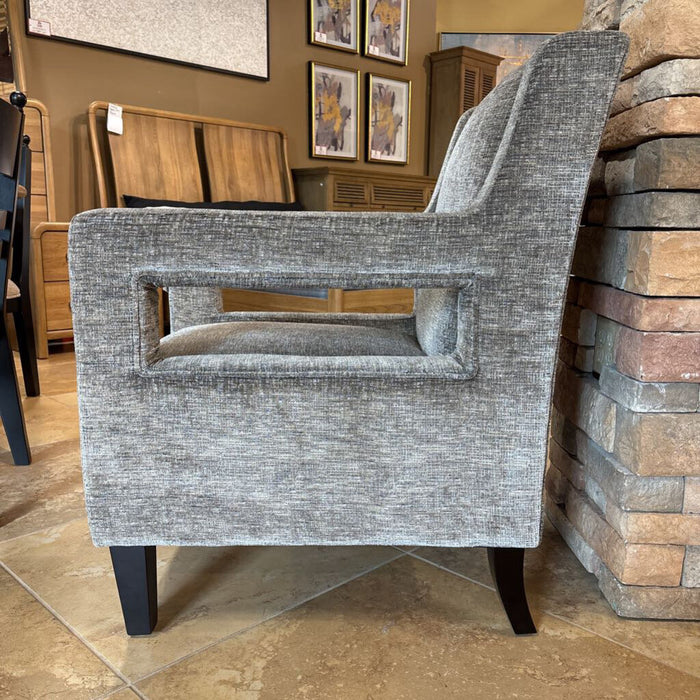 Grey Accent Chair W/ Blk Legs (BAH)