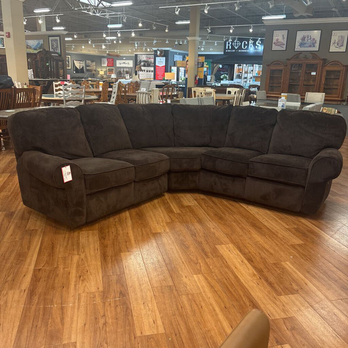3 pc Brown Fabric Reclining Sectional (BLMH)