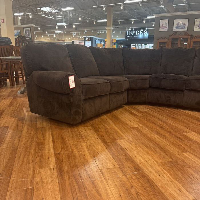 3 pc Brown Fabric Reclining Sectional (BLMH)