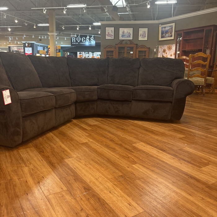 3 pc Brown Fabric Reclining Sectional (BLMH)