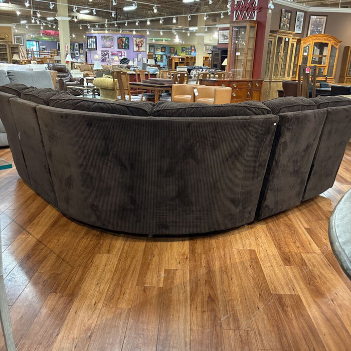 3 pc Brown Fabric Reclining Sectional (BLMH)