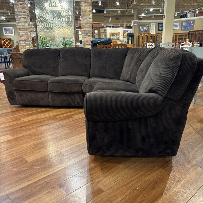 3 pc Brown Fabric Reclining Sectional (BLMH)