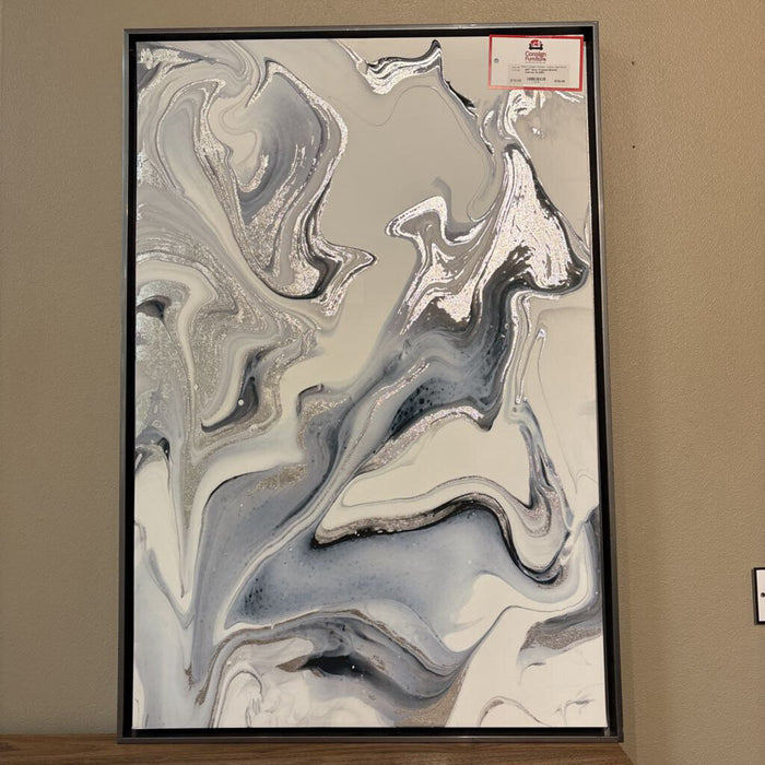 Grey Framed B/G/W Canvas Art(SK)