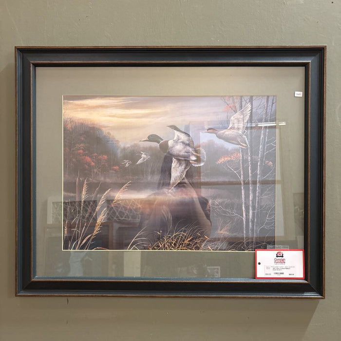 Grey Framed Mallard Duck Art(AT)