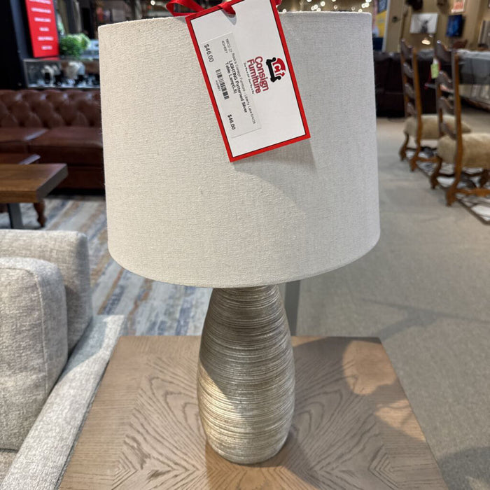 Patterned Silver Table Lamp(LS)