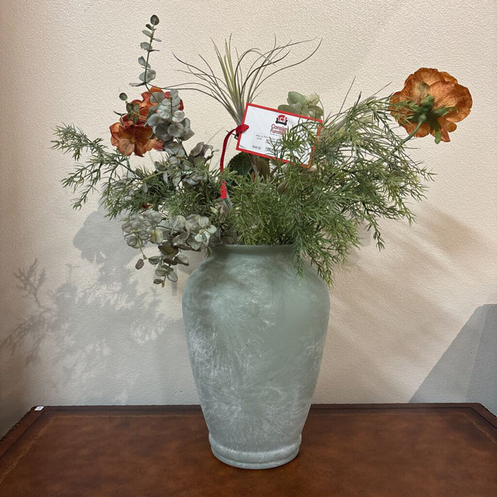 Grey/Green Vase w/ Faux Plant(LS)